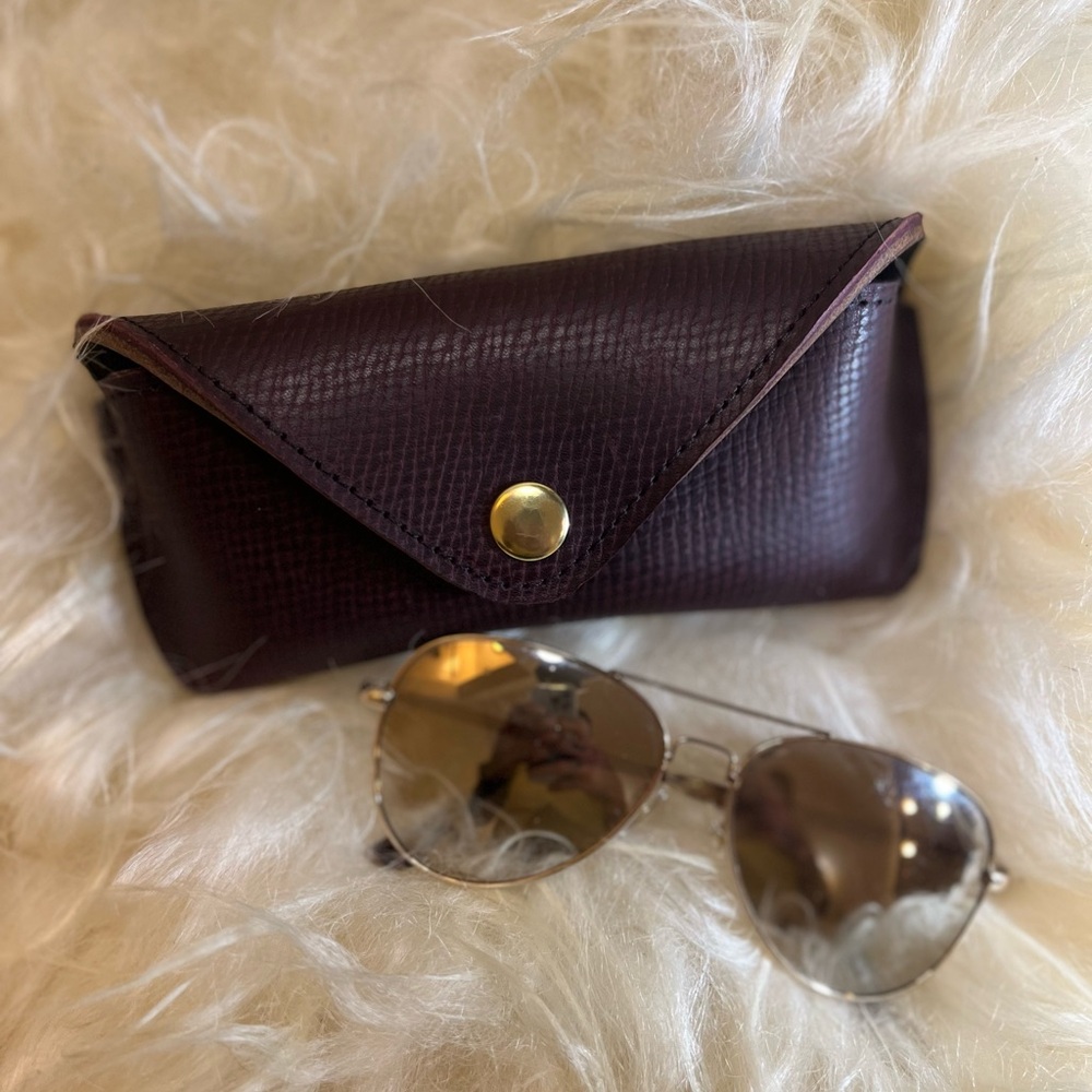 Horween leather glasses case